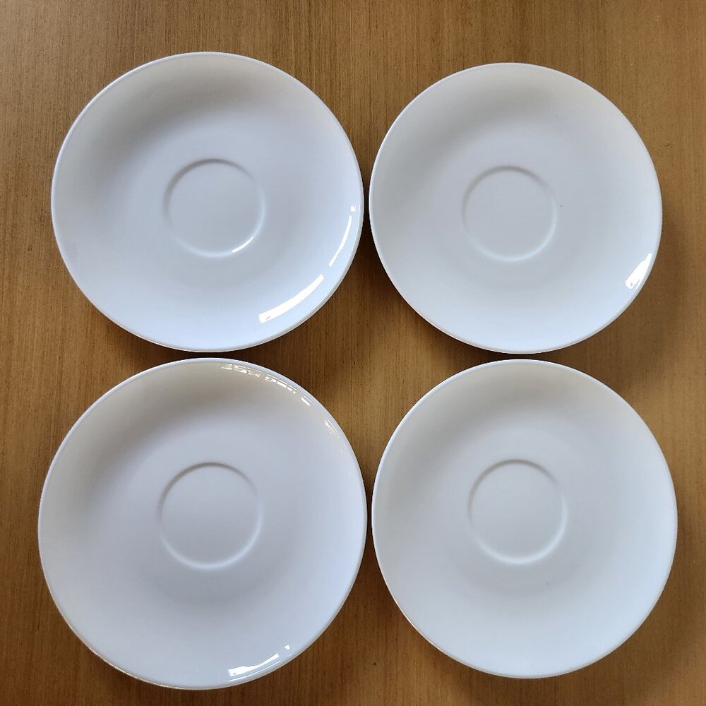 Centura by Corning White Coupe Saucers Set of 4 Pyroceram
